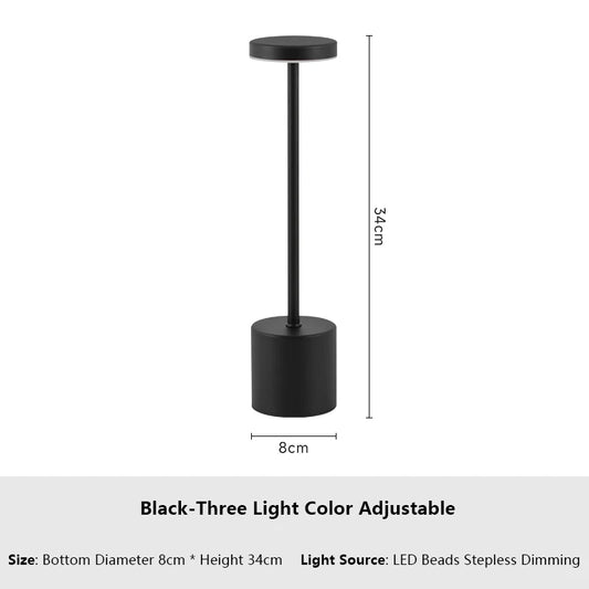 Simple Touch Sensor LED Table Lamp Rechargeable Desk Lamp 3Colors Adjustable Bedside Creative Ambient Light Bar Room Decor Light